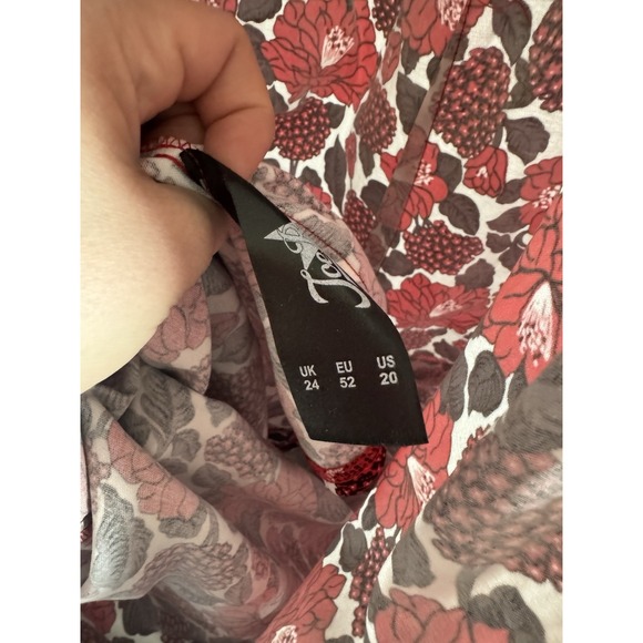 JOE BROWNS Women's Contrast Floral Print Statement Midi Dress, Red/White Sz:‎ 20 - Picture 7 of 9